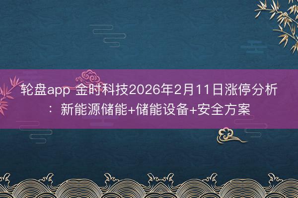 轮盘app 金时科技2026年2月11日涨停分析:新能源储能+储能设备+安全方案