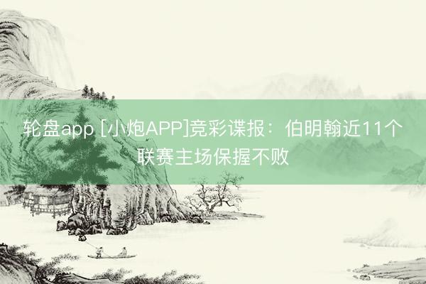 轮盘app [小炮APP]竞彩谍报：伯明翰近11个联赛主场保握不败