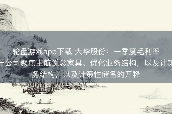 轮盘游戏app下载 大华股份：一季度毛利率较高主要获利于公司聚焦主航说念家具、优化业务结构，以及计策性储备的开释