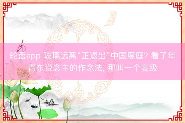 轮盘app 玻璃远离“正退出”中国度庭? 看了年青东说念主的作念法， 那叫一个高级