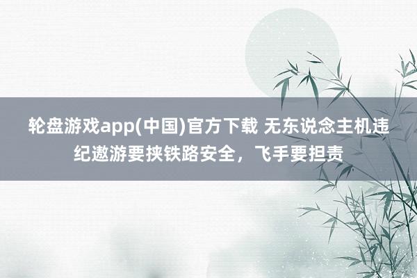 轮盘游戏app(中国)官方下载 无东说念主机违纪遨游要挟铁路安全，飞手要担责