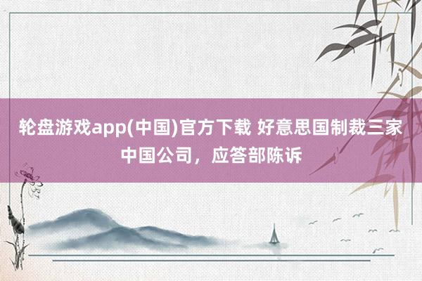 轮盘游戏app(中国)官方下载 好意思国制裁三家中国公司，应答部陈诉