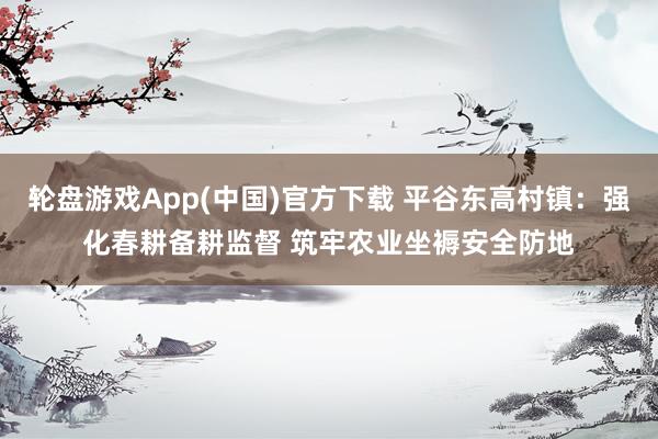 轮盘游戏App(中国)官方下载 平谷东高村镇：强化春耕备耕监督 筑牢农业坐褥安全防地