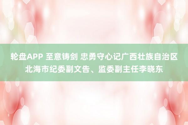 轮盘APP 至意铸剑 忠勇守心记广西壮族自治区北海市纪委副文告、监委副主任李晓东