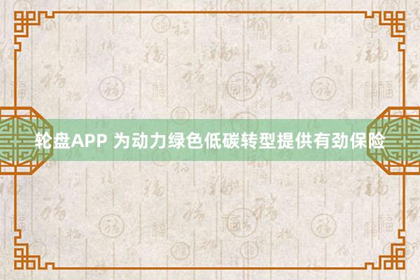 轮盘APP 为动力绿色低碳转型提供有劲保险