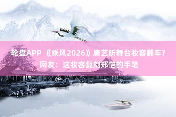 轮盘APP 《乘风2026》唐艺昕舞台妆容翻车? 网友：这妆容复刻郑恺的手笔