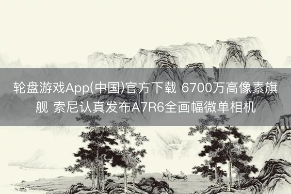 轮盘游戏App(中国)官方下载 6700万高像素旗舰 索尼认真发布A7R6全画幅微单相机