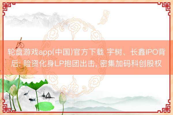 轮盘游戏app(中国)官方下载 宇树、长鑫IPO背后: 险资化身LP抱团出击， 密集加码科创股权