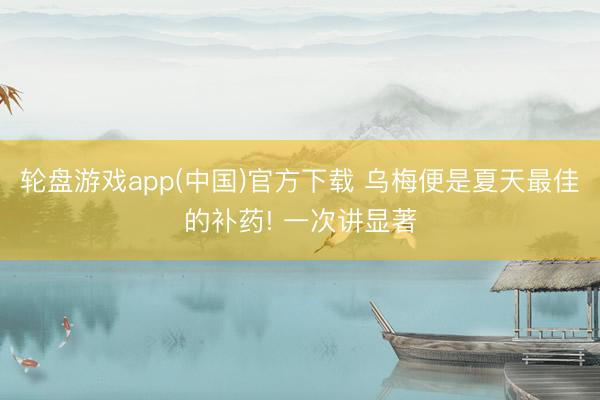 轮盘游戏app(中国)官方下载 乌梅便是夏天最佳的补药! 一次讲显著